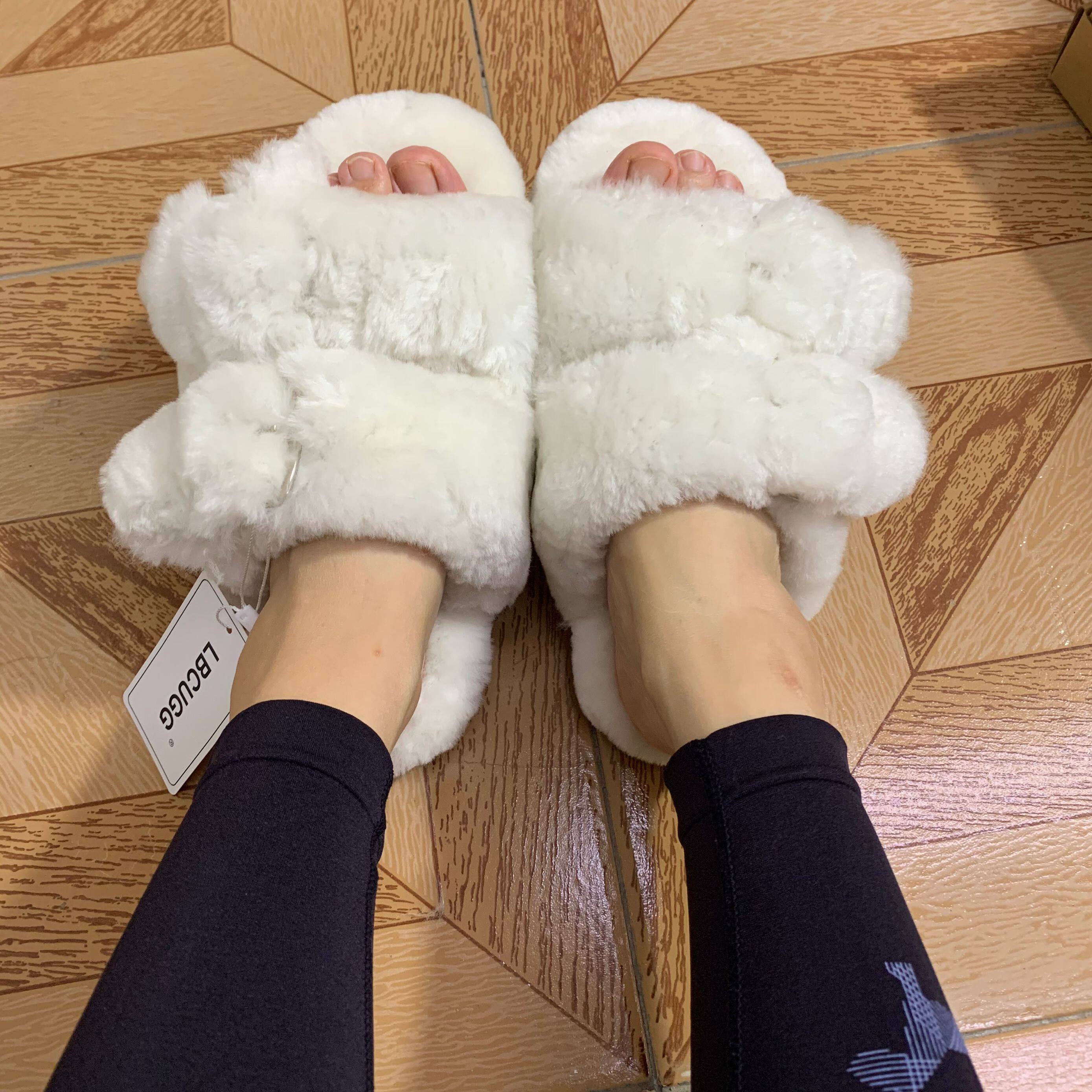 澳洲羊皮毛一体lbcugg居家春夏秋季毛毛拖女羊毛拖鞋一字lbcugg