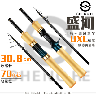 盛河小驹微物伸缩竿振出式 25款 路亚杆短节迷你便携溪流马口旅行竿