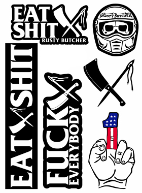 自制机车贴纸阿星生锈BUTCHER的屠夫RUSTY