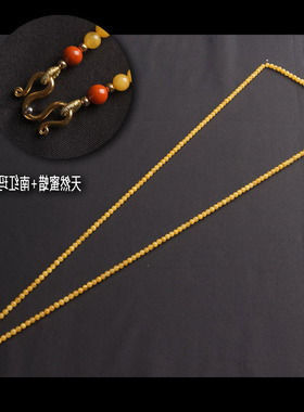 原创南红玛瑙蜜蜡吊坠绳佛牌链子