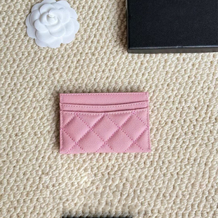 CC小香奶奶菱格小羊皮鱼子酱金扣牛皮真皮卡包球纹银行卡零钱包