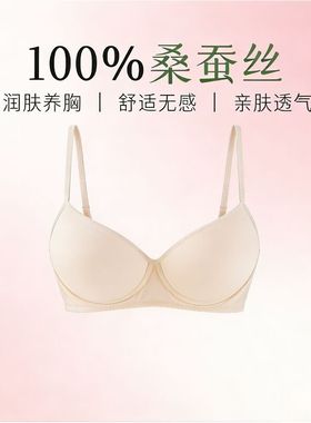 100%真丝内衣女士小胸夏季薄款无钢圈桑蚕丝胸罩超薄夏天光面文胸