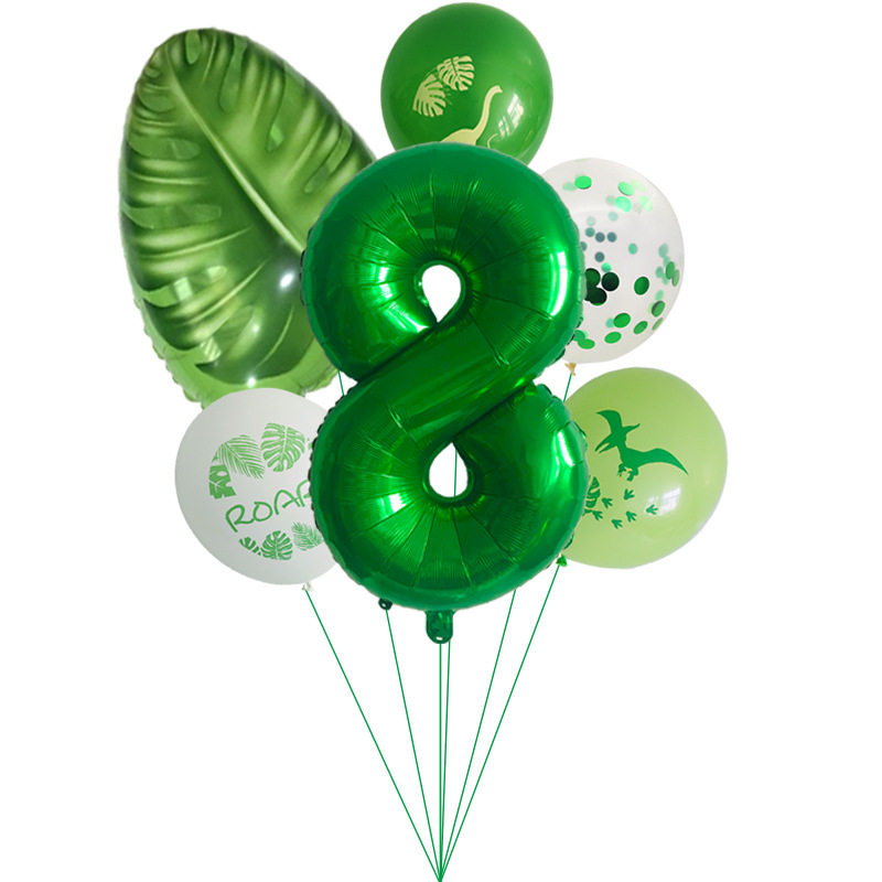 卡通恐龙主题铝膜气球拉旗儿童生日字母绿色数字装饰派对创意布置,节庆用品/礼品,气球,淘宝优惠券,粉丝福利购,淘宝优惠卷