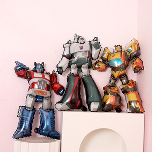 卡通动漫擎天柱机器人气球男孩生日派对装饰场景布置拍照道具礼物