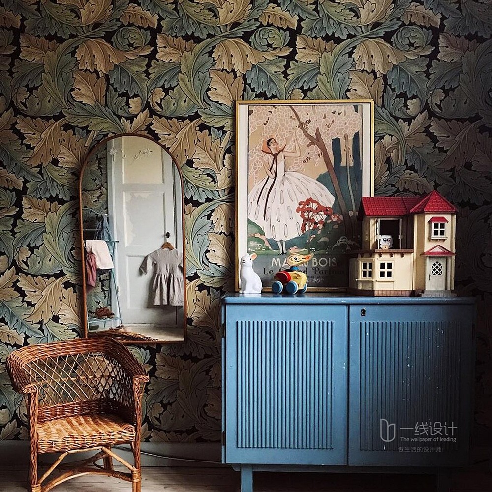 MORRIS & CO.英国原装进口壁纸英伦风情苕莨叶 背景墙纸 ACANTHUS