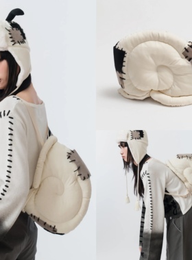 sixthdimension蜗牛造型背包个性贴布百搭可爱潮酷双肩包女