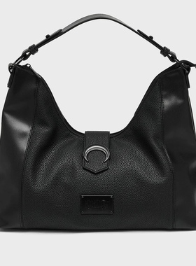 Killstar暗黑风荔枝纹牛皮大容量托特包 简约圆环装饰单肩包