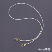 4mm仿珍珠链条配件小米珠长款 包带斜挎链手机链斜背扩音器细链子