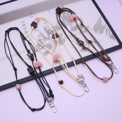 手工编织包包链条配件斜背链蜡皮编绳手机链长款斜挎链简约风背带