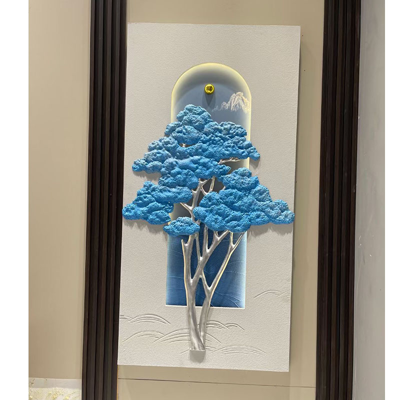 玄关轻奢立体灯光壁画