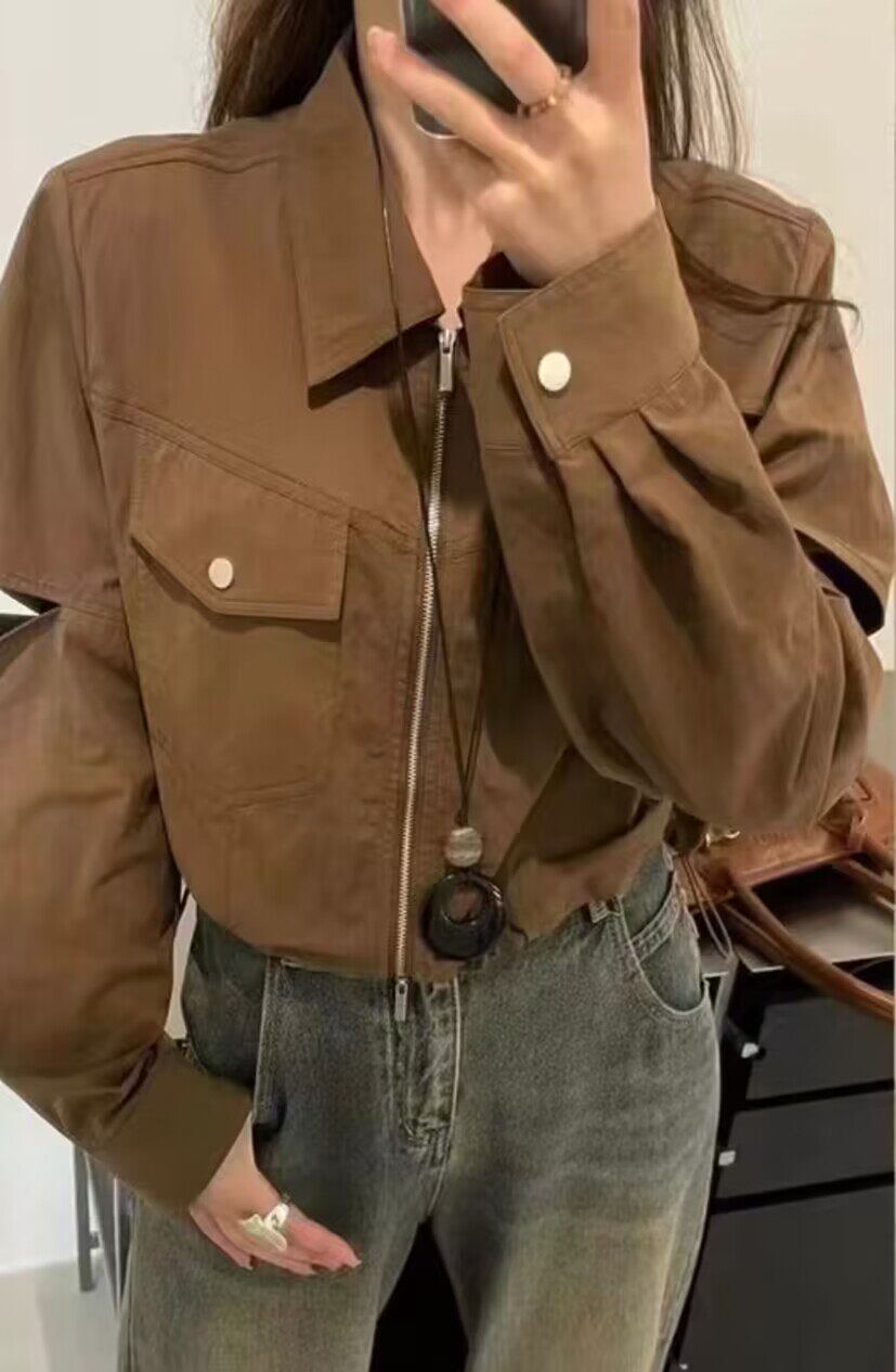 短款短款长袖上衣休闲