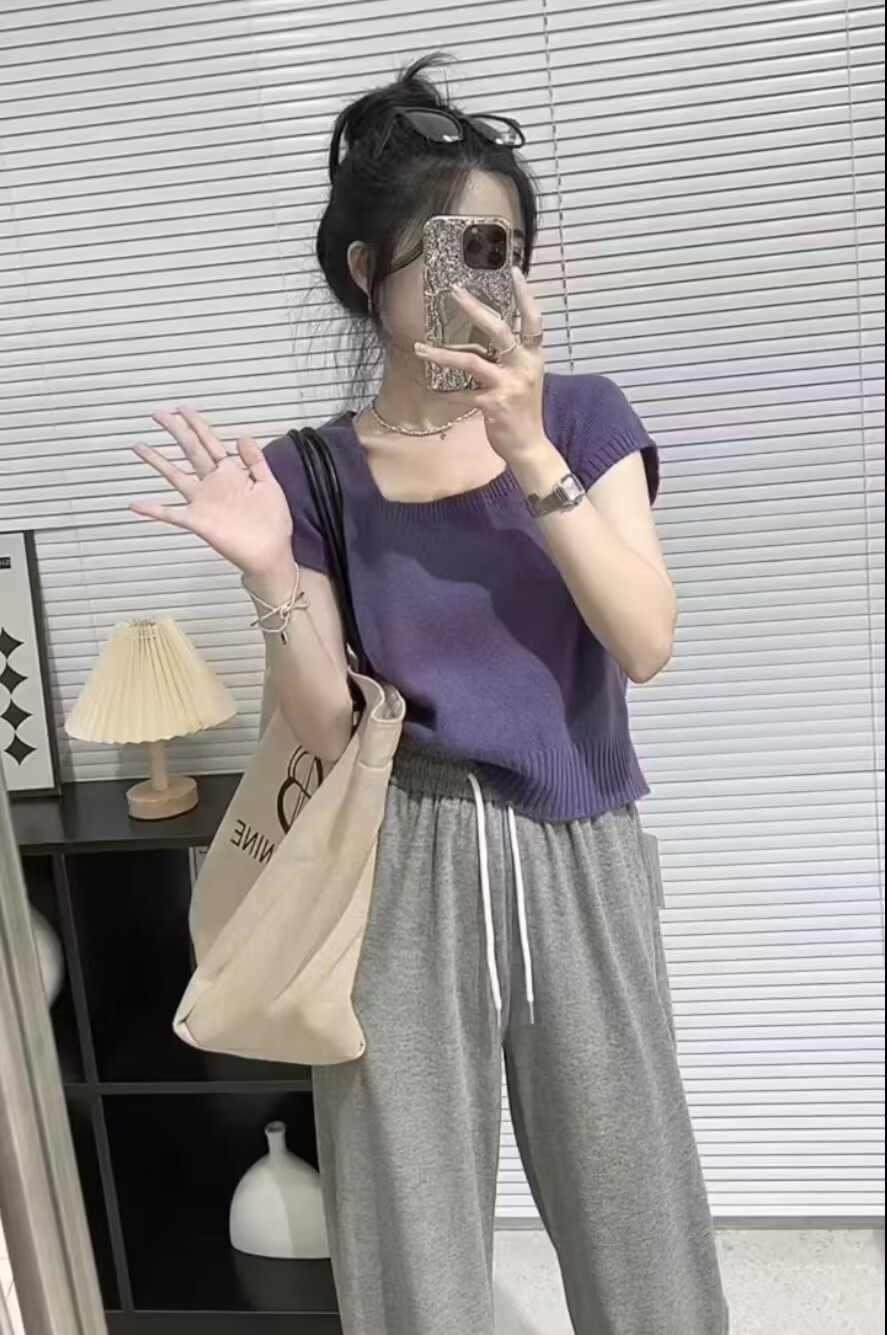 全羊毛针织衫韩版短款上衣女
