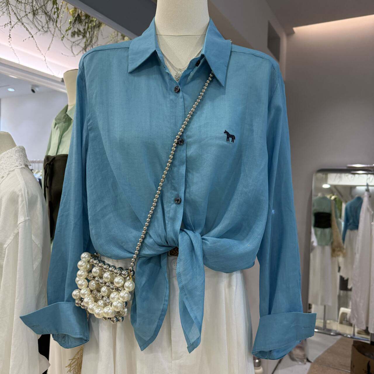 韩版翻领刺绣衬衫女长袖宽松显瘦百搭休闲苎麻亚麻洋气防晒衬衣潮