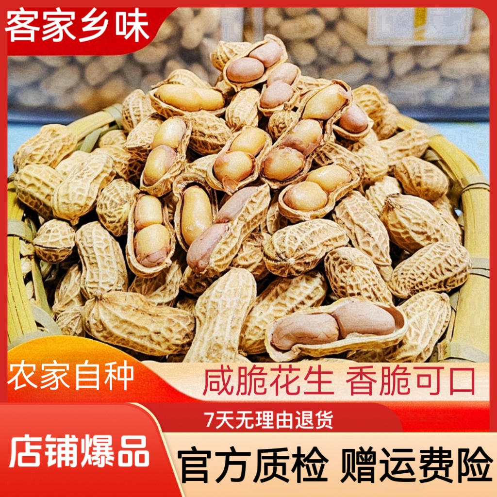 咸脆花生.咸香酥脆土特产坚果脆皮原味客家坚果广东河源特产带壳