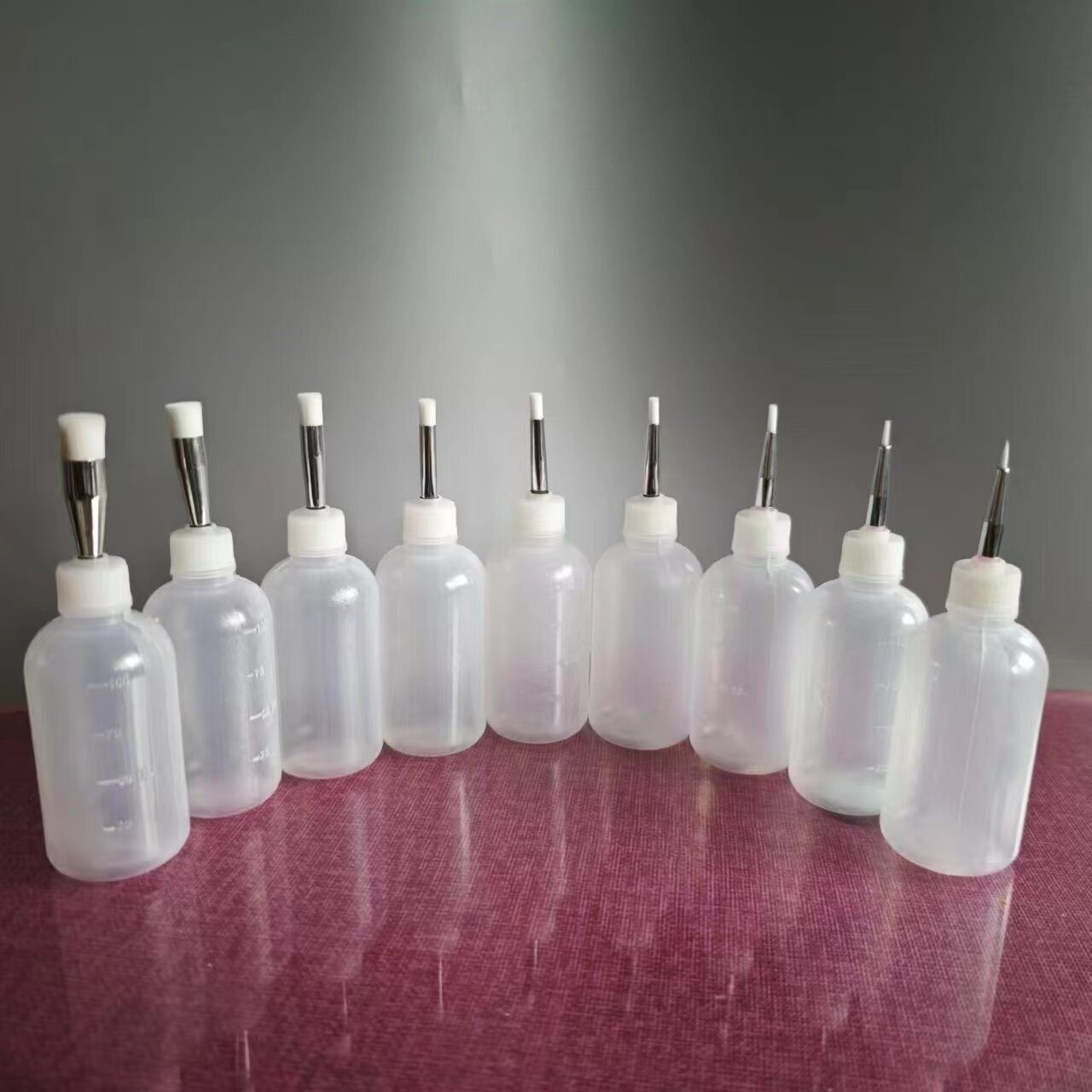 彩绘毛刷瓶尖头毛刷针毛刷胶壶白色软毛尼龙毛针头笔彩绘针管笔