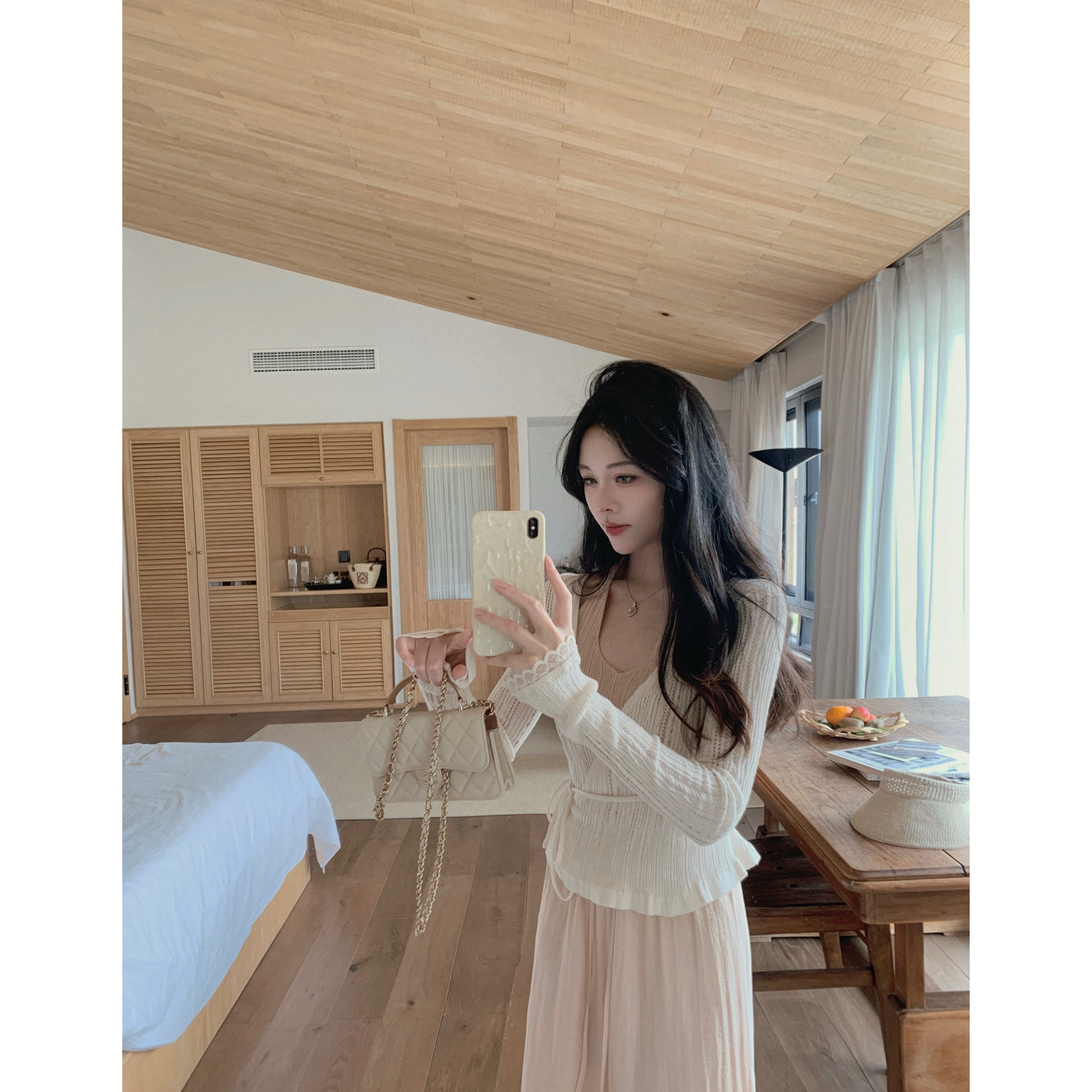 YYSTUFF/ 「闭店福利」高支柔棉针织假两件修身长袖针织衫女上衣