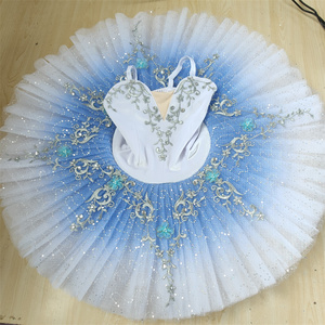 新款淡蓝 tutu裙芭蕾比赛演出服儿童专业蓝鸟芭蕾天鹅湖蓬蓬纱裙