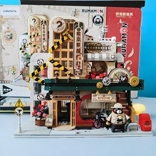 熊本熊积木烧鸟屋街景成人版拼装玩具小屋房子别墅女生高颜值仙气