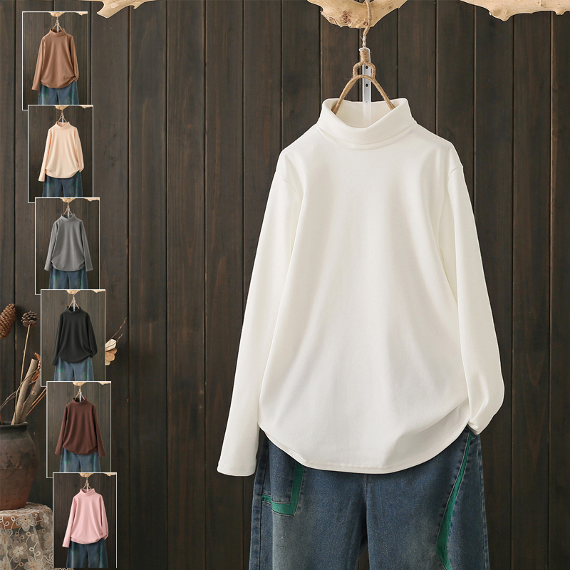 秋冬大码200斤德容高领长袖t恤