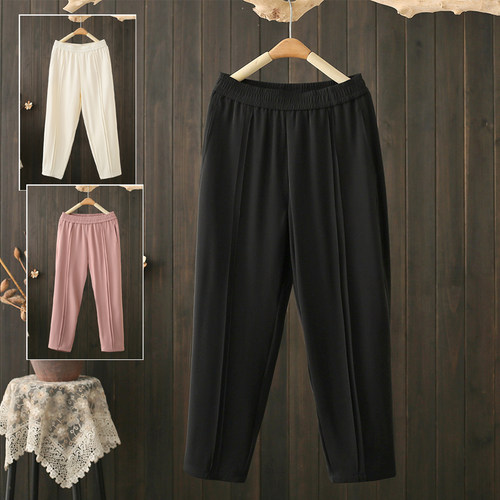 高腰款免烫垂感冰凉九分裤