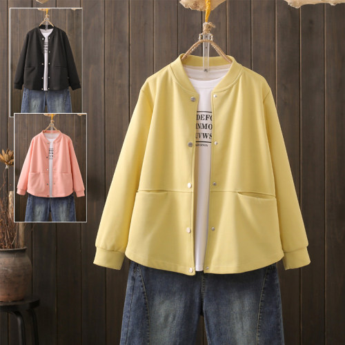 春秋大码200斤开衫夹克外套