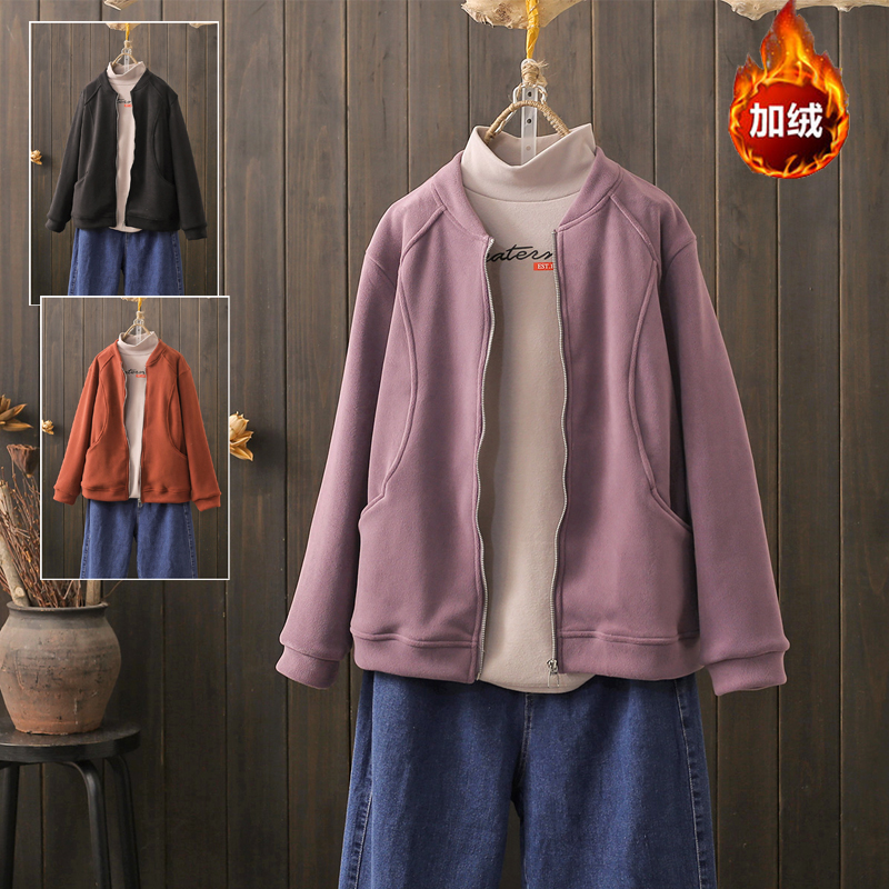 秋冬200斤奥利绒立领拉链外套