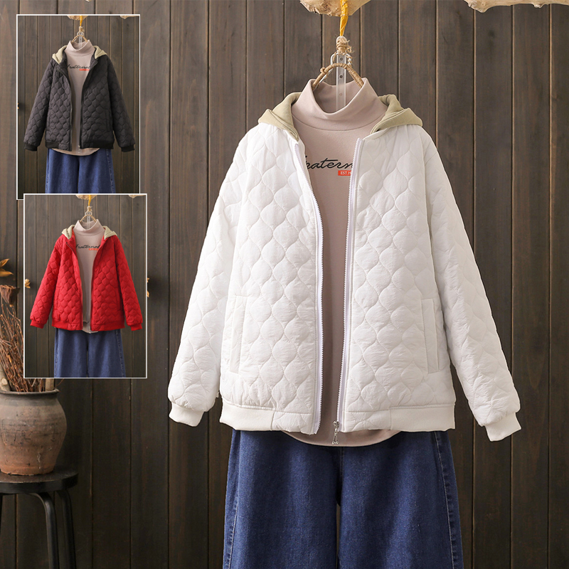 秋冬大码200斤假两件棉衣外套