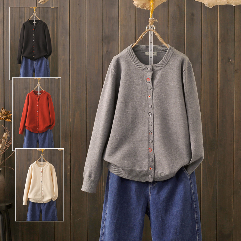 秋冬200斤洋气卡哇伊针织开衫