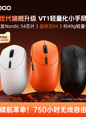 雷柏VT1 MAX无线鼠标PAW3395轻量双模双8K中小手电竞游戏专用