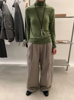 【EVERTRUE】天丝2025秋季韩版纯色打底衫显瘦高领上衣32720