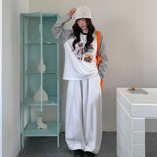 韩系宽松高腰直筒宽松百搭休闲长裤 2026春夏新款 女2659 think you