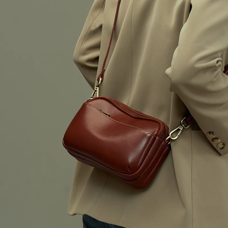 牛皮小包包2025新款时尚高级感多层单肩包牛皮百搭通勤女包斜挎包,箱包皮具/热销女包/男包,腋下包,淘宝优惠券,粉丝福利购,淘宝优惠卷