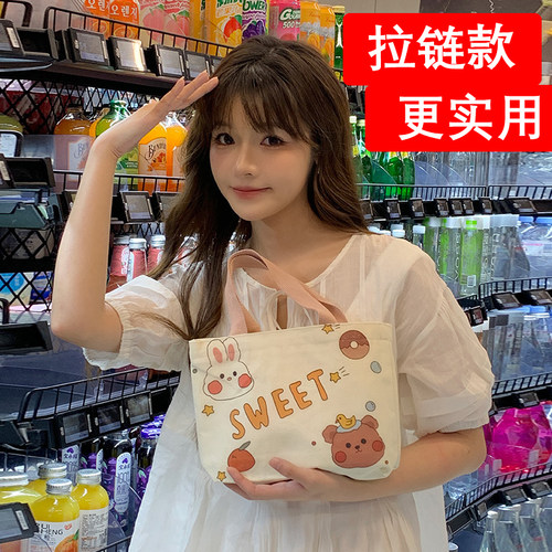 手提帆布袋上班通勤出门收纳包