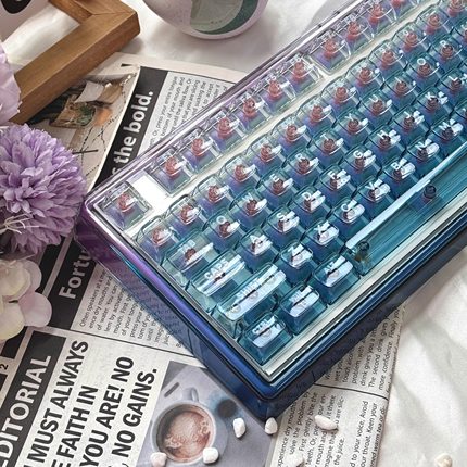 ainbell机械键盘base99渐变色热插拔三模高透PC客制化无线办公用