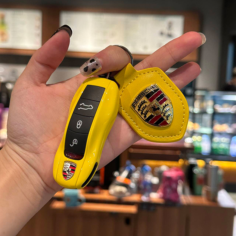 保时捷钥匙壳新卡宴718macan帕拉梅拉扣taycan911插入式992钥匙套