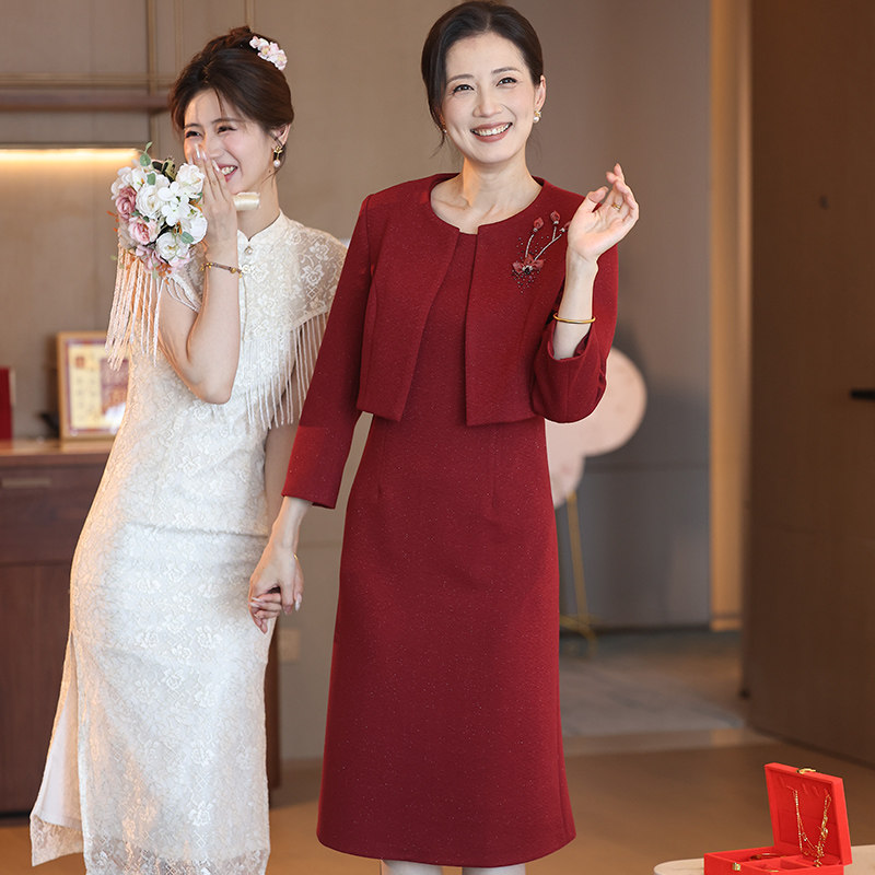 喜妈妈婚宴高端轻奢礼服套裙