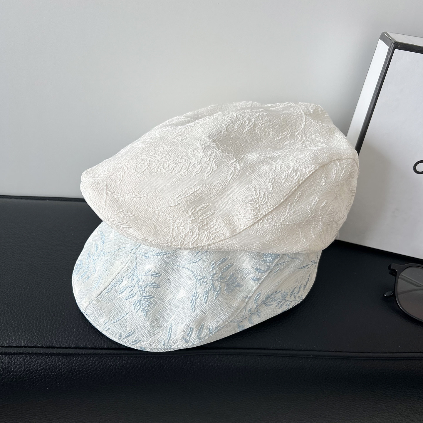 日系国风印花复古前进帽女春夏薄款白色画家帽韩版百搭时鸭舌帽子