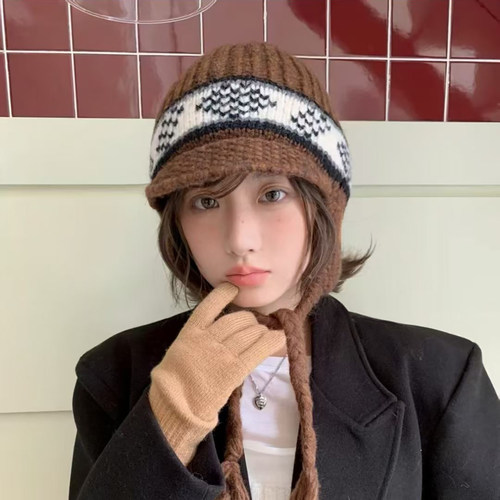 保暖秋冬款针织雷锋帽子女