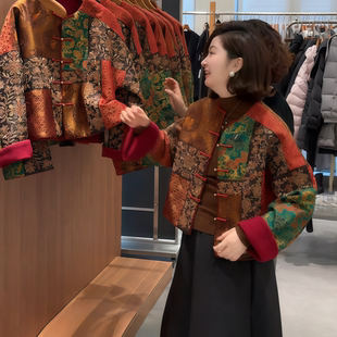 2026年春季新款韩系轻奢风简约超好看花色短款国风羽绒服外套女装