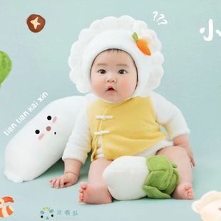 儿童摄影服装百天宝宝拍照衣服影楼百日婴儿小厨师卡通主题道具