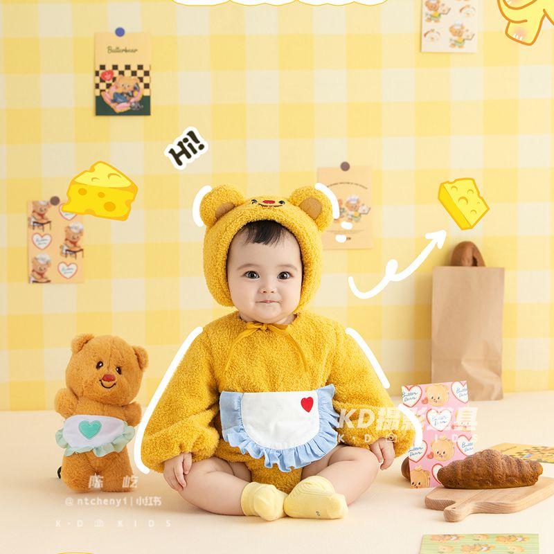 KD百日道具儿童摄影服装百天宝宝拍照衣服影楼婴儿小熊主题新款