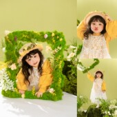 儿童摄影主题服装 春日女童写真拍照裙子影楼花匠小清新森系道具