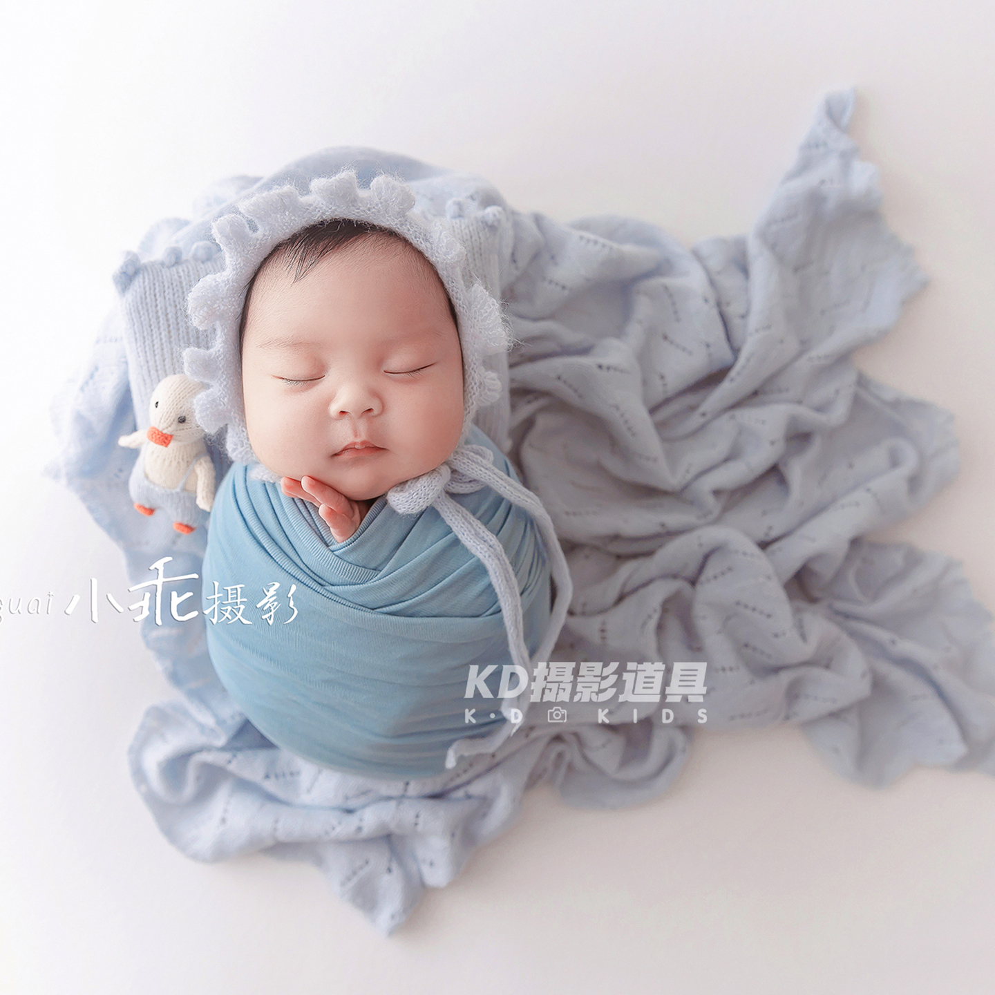KD道具新生儿摄影帽子满月婴儿拍照裹布影楼宝宝拍摄主题背景新款
