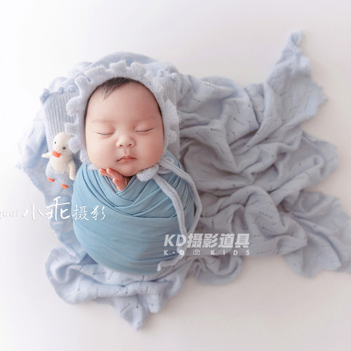 KD道具新生儿摄影帽子满月婴儿拍照裹布影楼宝宝拍摄主题背景新款