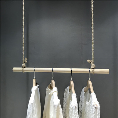 服装店杆实木棍上墙挂衣架
