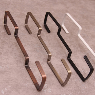 长S勾挂钩服装店展示架 挂衣服复古衣架上墙 黑白色金属大扁S钩子