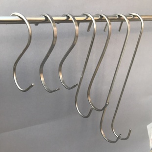 拉丝不锈钢S钩服装店挂钩长钩s型钩银圆扁形s勾衣钩展示货架挂钩