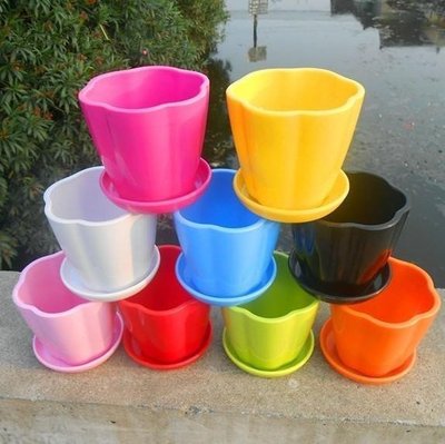 仿陶瓷加厚彩色塑料家用室内绿萝