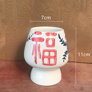 青花瓷蝴蝶兰陶瓷花盆高级感室内装饰复古瓷器发财树多肉小花盆