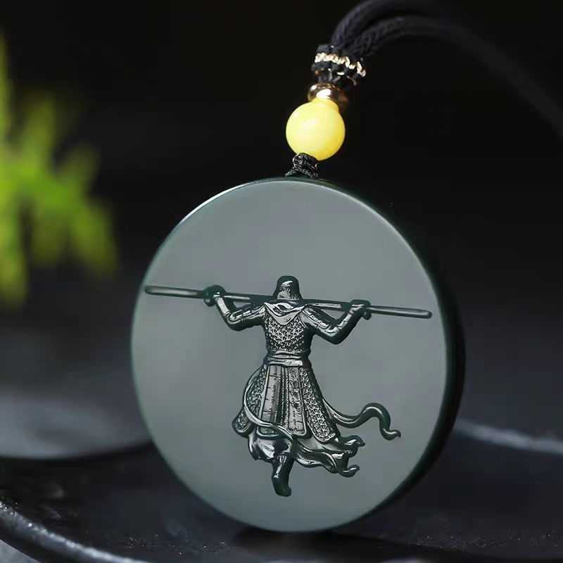 宛玉尊和田玉青玉吊坠大圣归来